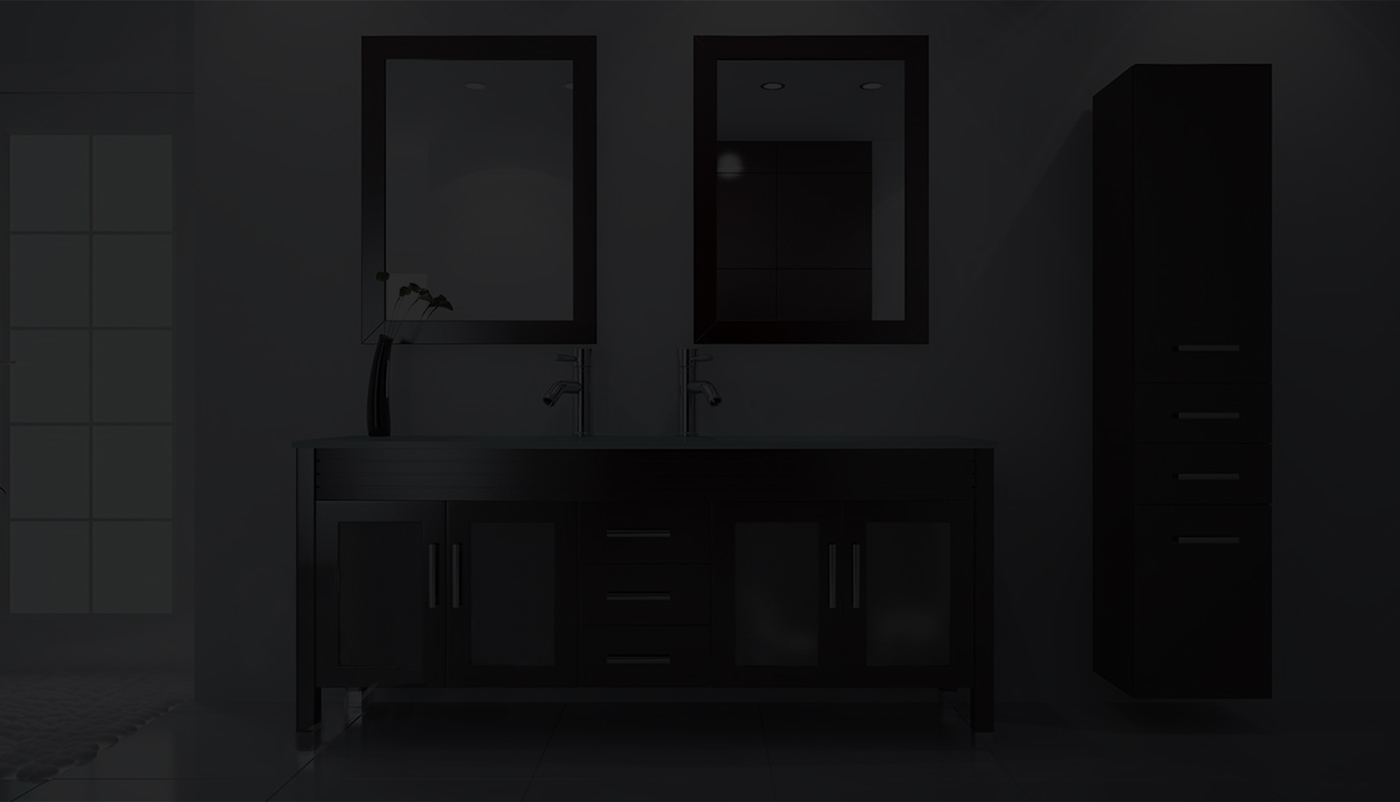 a photo of a modern bathroom vanity